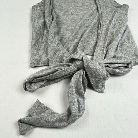 Autumn Cashmere Wrap Sweater Gray Cashmere Blend Tie Front Sleeveless Casual S - Picture 2 of 10